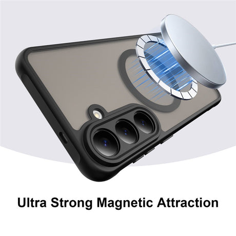 Samsung Galaxy S26 FE EIDERWOOD Matte Hybrid Deksel – MagSafe Kompatibel - Gjennomsiktig / Svart