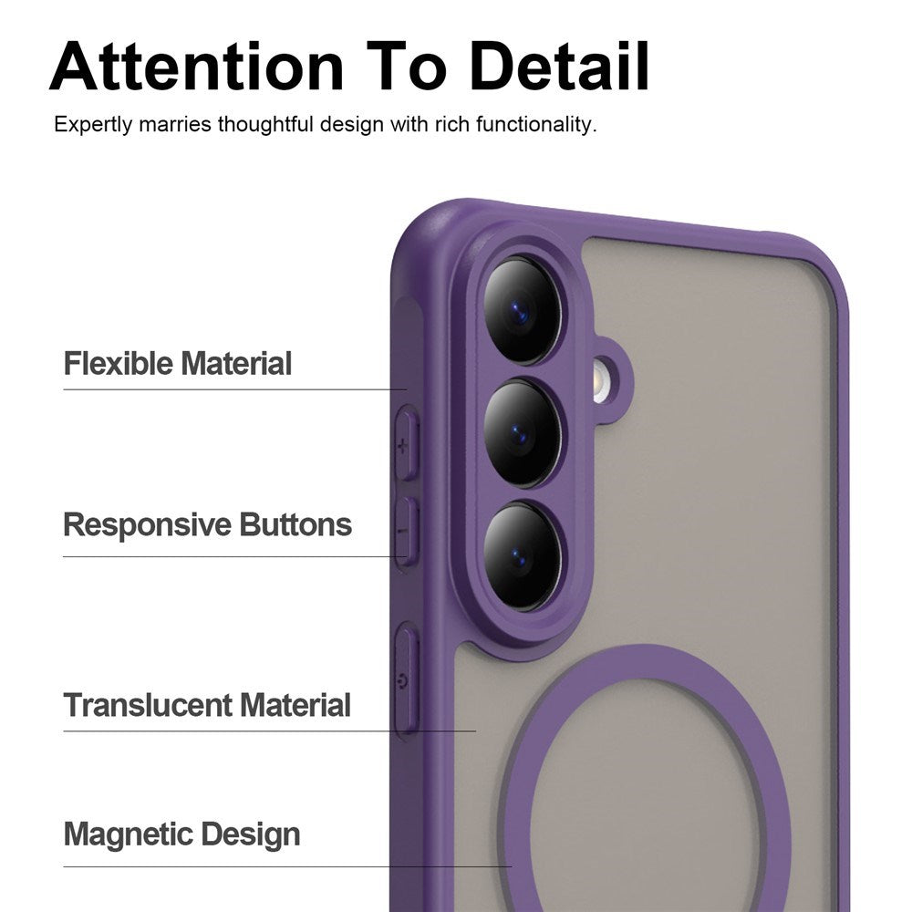 Samsung Galaxy S26 FE EIDERWOOD Matte Hybrid Deksel – MagSafe Kompatibel - Gjennomsiktig / Lilla