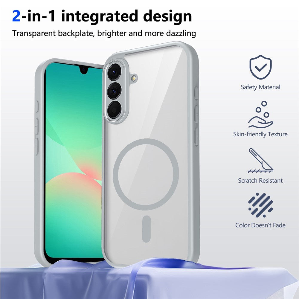 Samsung Galaxy A27 EIDERWOOD Hybrid Plast Deksel - MagSafe Kompatibel - Gjennomsiktig / Grå