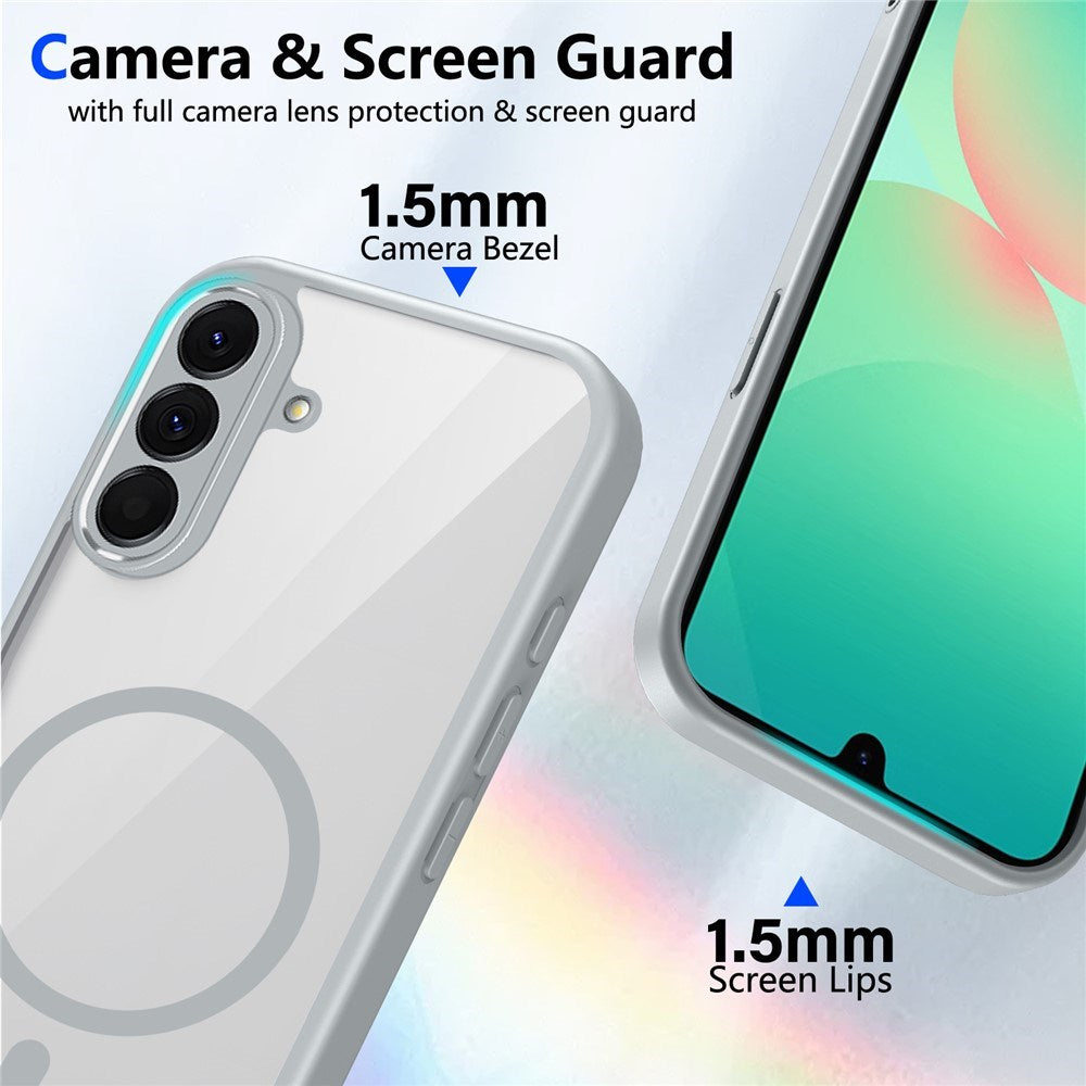 Samsung Galaxy A27 EIDERWOOD Hybrid Plast Deksel - MagSafe Kompatibel - Gjennomsiktig / Grå