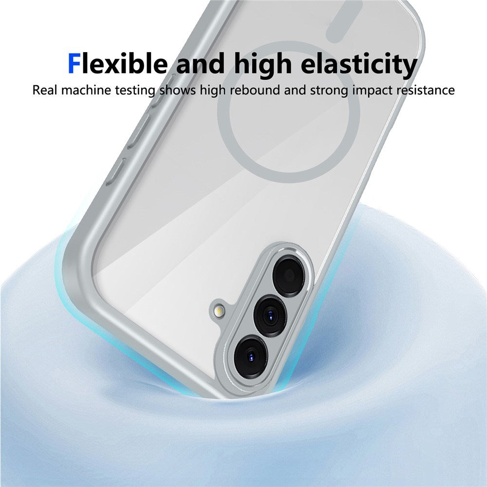 Samsung Galaxy A27 EIDERWOOD Hybrid Plast Deksel - MagSafe Kompatibel - Gjennomsiktig / Grå