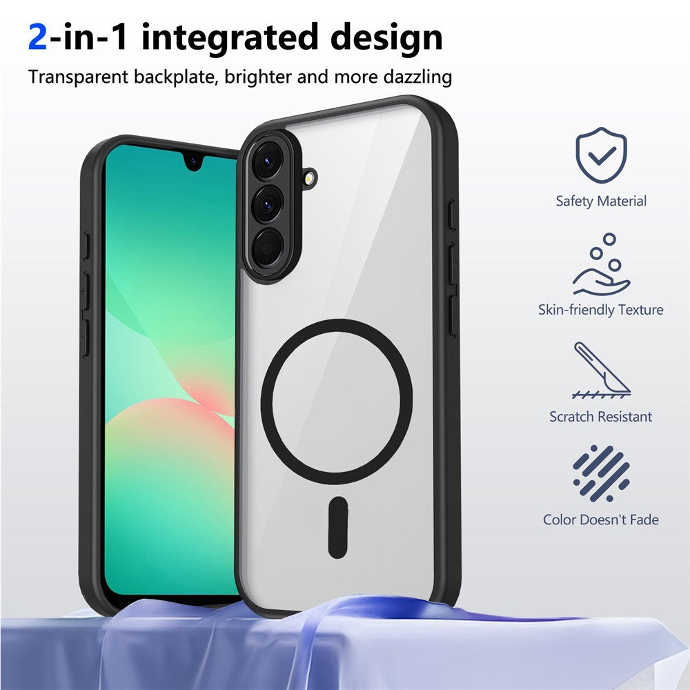 Samsung Galaxy A27 EIDERWOOD Hybrid Plast Deksel - MagSafe Kompatibel - Gjennomsiktig / Svart