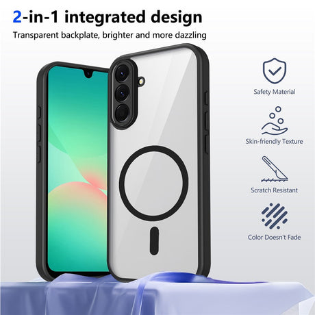 Samsung Galaxy A27 EIDERWOOD Hybrid Plast Deksel - MagSafe Kompatibel - Gjennomsiktig / Svart