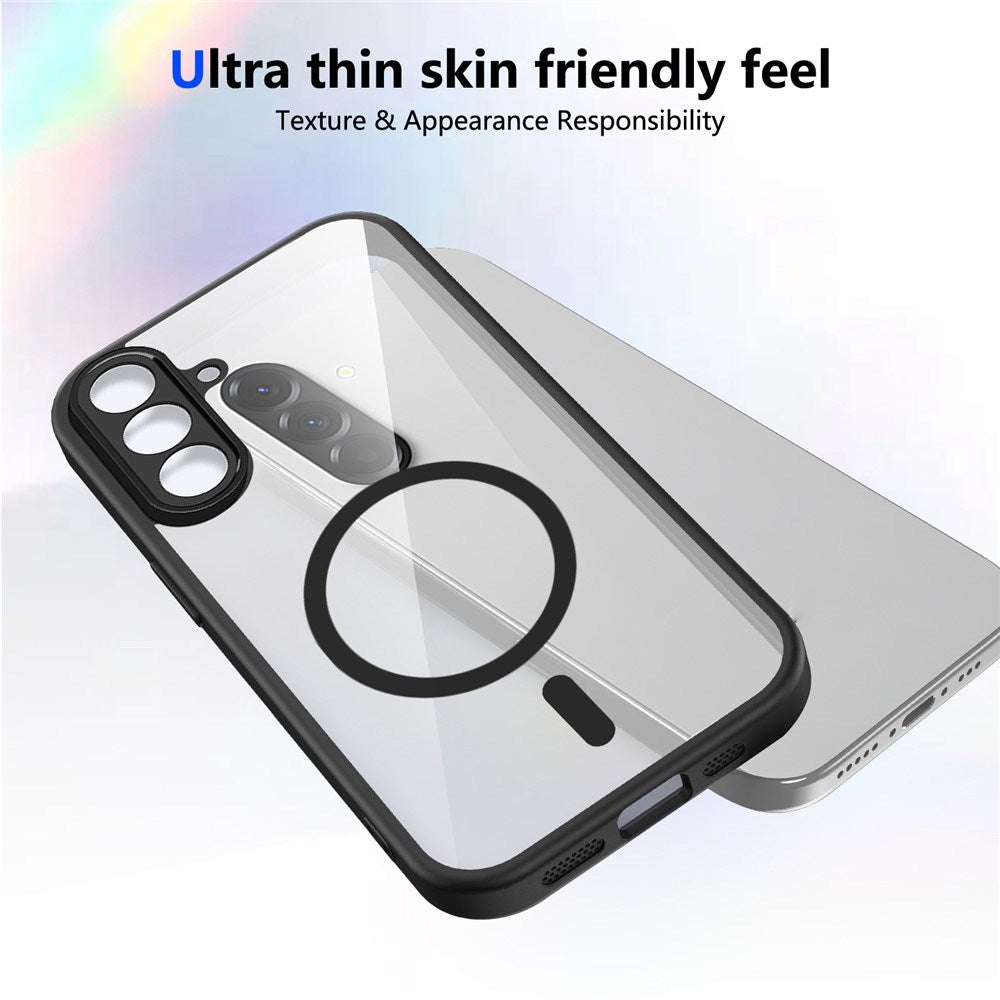 Samsung Galaxy A27 EIDERWOOD Hybrid Plast Deksel - MagSafe Kompatibel - Gjennomsiktig / Svart
