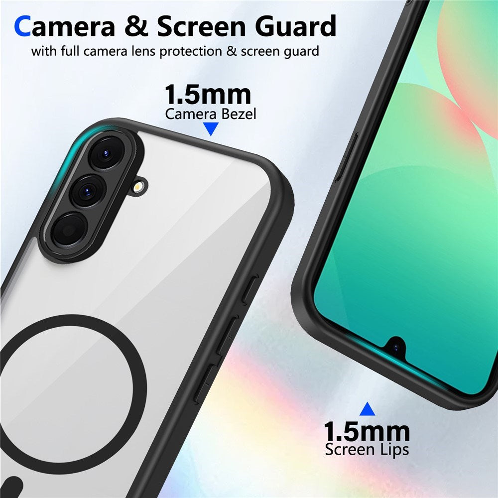 Samsung Galaxy A27 EIDERWOOD Hybrid Plast Deksel - MagSafe Kompatibel - Gjennomsiktig / Svart