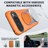 Google Pixel 11 / 11 Pro EIDERWOOD Hybrid Plast Deksel med Roterende Kickstand - MagSafe Kompatibel - Oransje