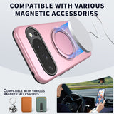 Google Pixel 11 / 11 Pro EIDERWOOD Hybrid Plast Deksel med Roterende Kickstand - MagSafe Kompatibel - Rosa