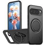 Google Pixel 11 / 11 Pro EIDERWOOD Hybrid Plast Deksel med Roterende Kickstand - MagSafe Kompatibel - Svart
