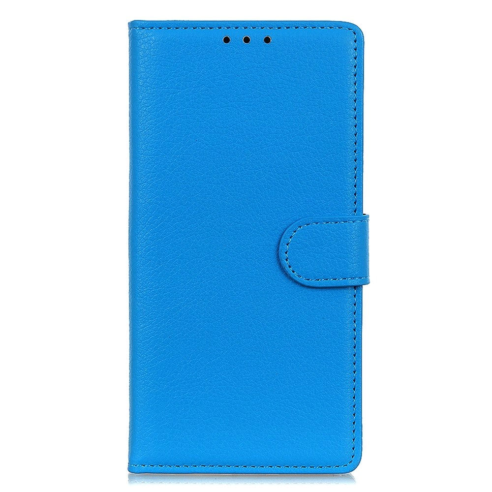 Samsung Galaxy A34 (5G) Ultra PU Litchi Skin Flip Deksel med Lommebok - Blå