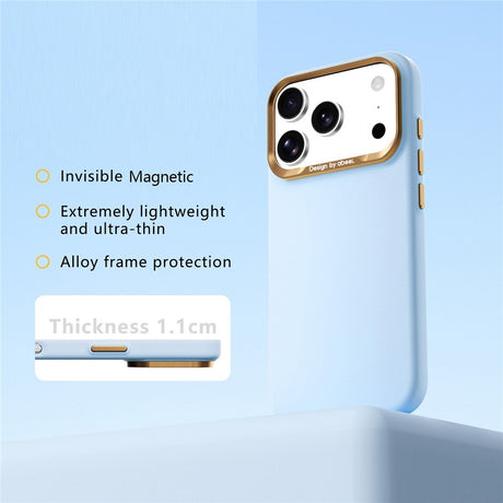 iPhone 18 Pro Max / 17 Pro Max ABEEL Hardt Soft-Touch Plast Deksel - MagSafe Kompatibel - Lyseblå