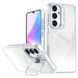 Samsung Galaxy S26 FE EIDERWOOD Hybrid Deksel med Glitter & Kamerastativ - Gjennomsiktig / Hvit