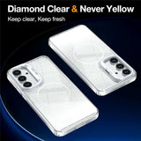 Samsung Galaxy S26 FE EIDERWOOD Hybrid Deksel med Glitter & Kamerastativ - Gjennomsiktig / Hvit