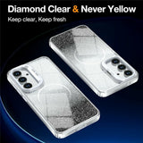 Samsung Galaxy S26 FE EIDERWOOD Hybrid Deksel med Glitter & Kamerastativ - Gjennomsiktig / Svart