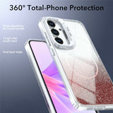 Samsung Galaxy S26 FE EIDERWOOD Hybrid Deksel med Glitter & Kamerastativ - Gjennomsiktig / Oransje