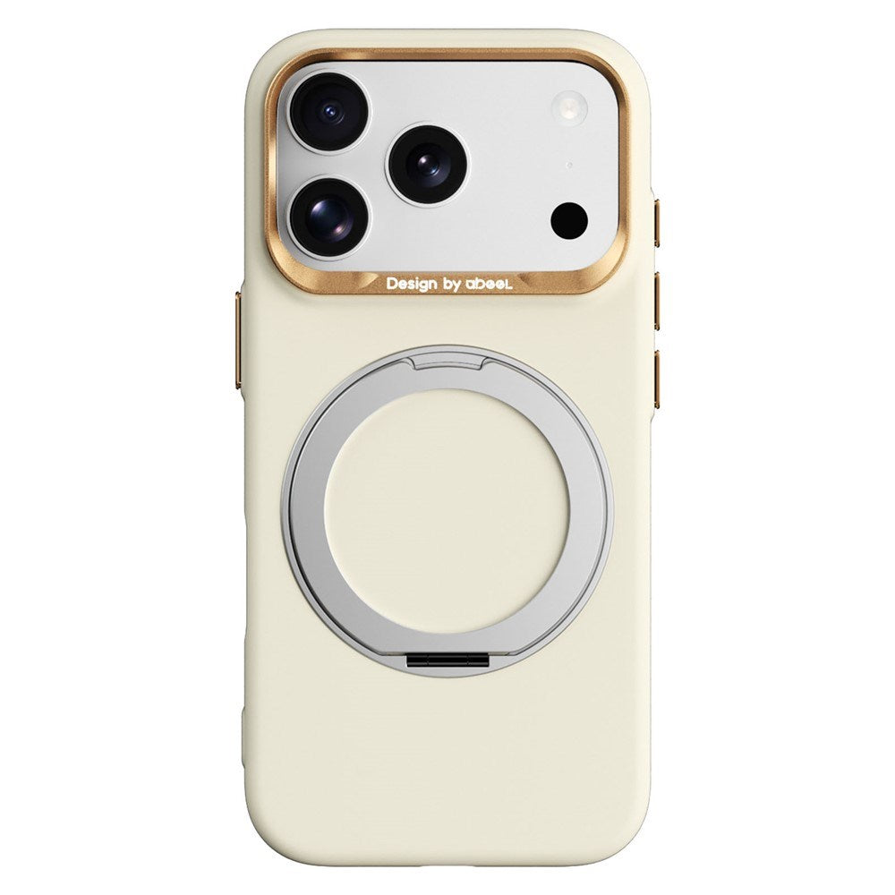 iPhone 17 Pro / 18 Pro ABEEL Hardt Soft-Touch Plast Deksel m. Kickstand - MagSafe Kompatibel - Gul