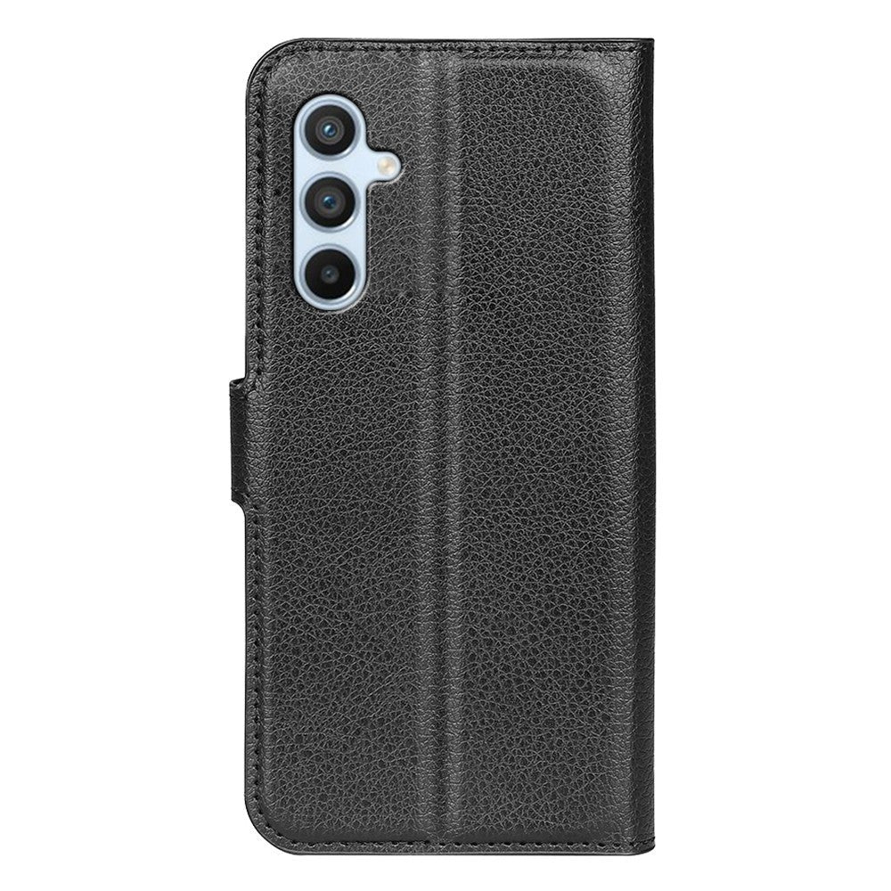 Samsung Galaxy A54 (5G) PU Litchi Skin Flip Deksel med Lommebok - Svart