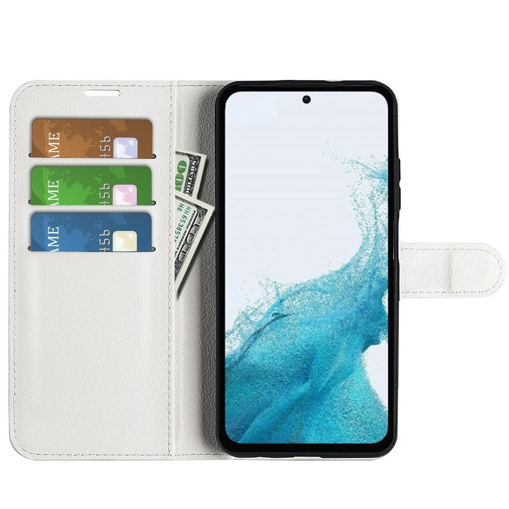 Samsung Galaxy A54 (5G) PU Litchi Skin Flip Deksel med Lommebok - Hvit