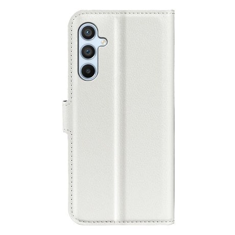 Samsung Galaxy A54 (5G) PU Litchi Skin Flip Deksel med Lommebok - Hvit