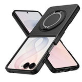 Samsung Galaxy Z Flip8 EIDERWOOD Hybrid Deksel med 360° Roterbart Stativ - Svart