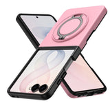 Samsung Galaxy Z Flip8 EIDERWOOD Hybrid Deksel med 360° Roterbart Stativ - Rosa