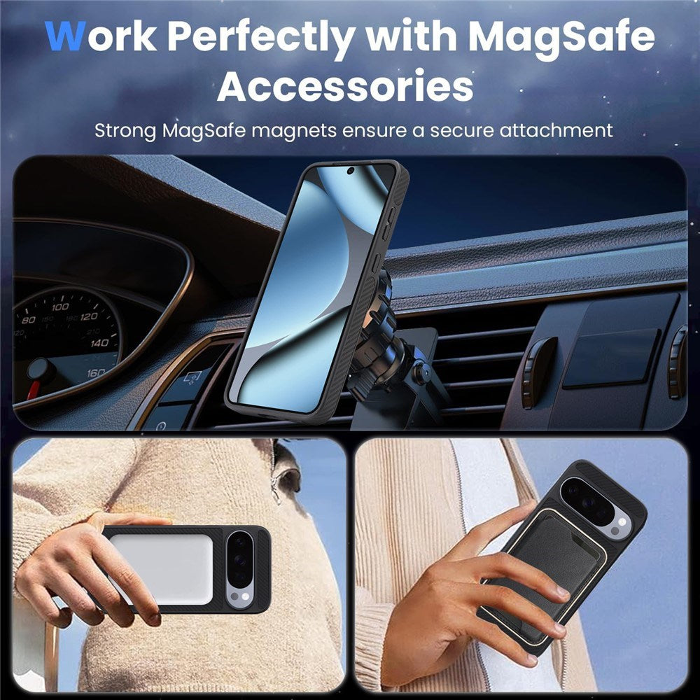 Google Pixel 11 / 11 Pro EIDERWOOD Deksel med Karbonstruktur – MagSafe Kompatibel – Svart