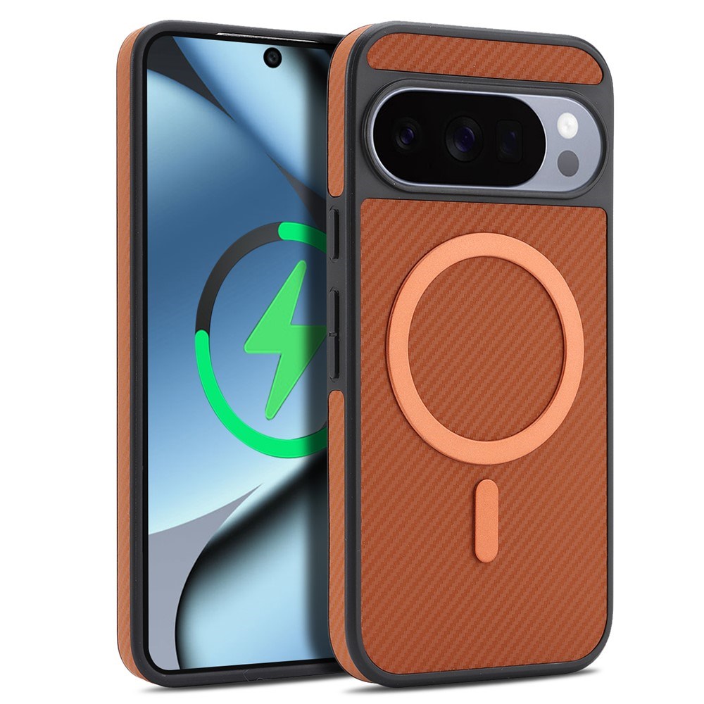 Google Pixel 11 / 11 Pro EIDERWOOD Deksel med Karbonstruktur – MagSafe Kompatibel – Brun
