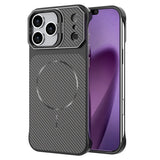 iPhone 18 Pro / 17 Pro EIDERWOOD Carbon Deksel m. Kickstand - MagSafe Kompatibel - Svart
