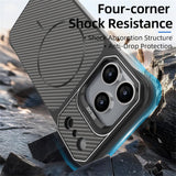 iPhone 18 Pro / 17 Pro EIDERWOOD Carbon Deksel m. Kickstand - MagSafe Kompatibel - Blå