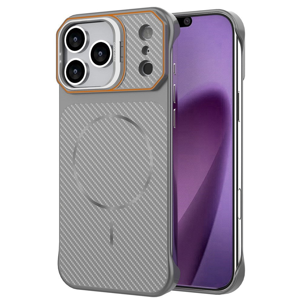 iPhone 18 Pro / 17 Pro EIDERWOOD Carbon Deksel m. Kickstand - MagSafe Kompatibel - Grå