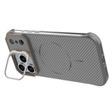 iPhone 18 Pro / 17 Pro EIDERWOOD Carbon Deksel m. Kickstand - MagSafe Kompatibel - Grå
