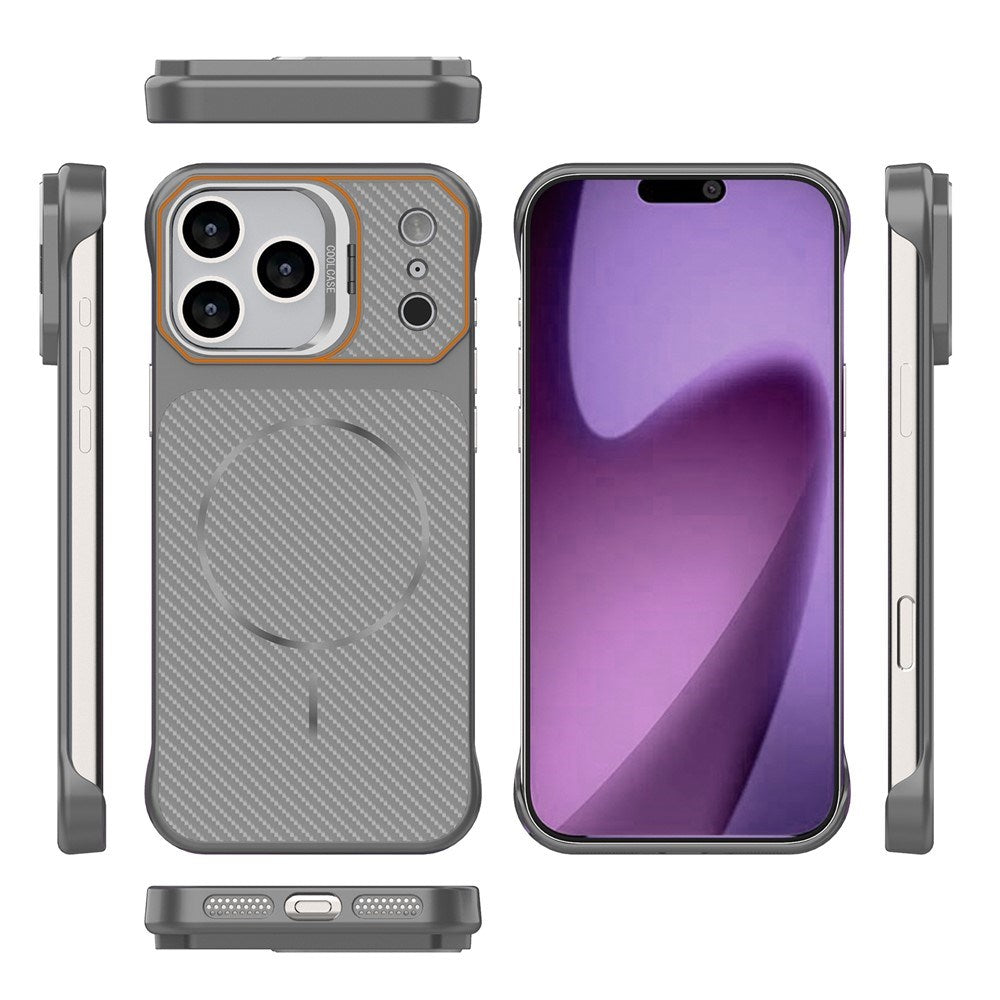 iPhone 18 Pro / 17 Pro EIDERWOOD Carbon Deksel m. Kickstand - MagSafe Kompatibel - Grå