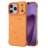 iPhone 18 Pro / 17 Pro EIDERWOOD Carbon Deksel m. Kickstand - MagSafe Kompatibel - Oransje