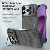 iPhone 18 Pro / 17 Pro EIDERWOOD Carbon Deksel m. Kickstand - MagSafe Kompatibel - Gull