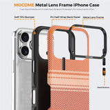 iPhone 18 Pro EIDERWOOD Deksel med Mønstret Kunstskinn Bakside – MagSafe Kompatibel - Oransje
