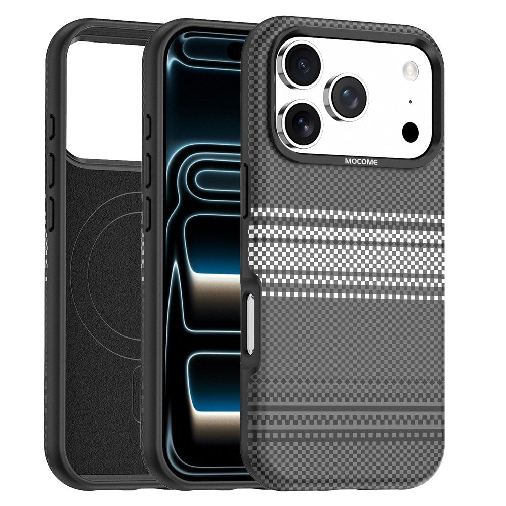 iPhone 18 Pro EIDERWOOD Deksel med Mønstret Kunstskinn Bakside – MagSafe Kompatibel - Grå