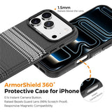 iPhone 18 Pro EIDERWOOD Deksel med Mønstret Kunstskinn Bakside – MagSafe Kompatibel - Grå