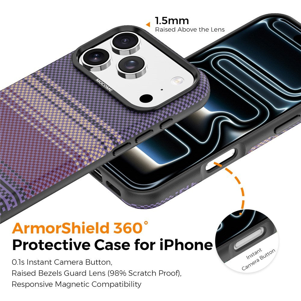 iPhone 18 Pro EIDERWOOD Deksel med Mønstret Kunstskinn Bakside – MagSafe Kompatibel - Lilla