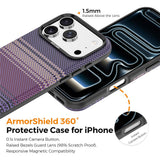 iPhone 18 Pro EIDERWOOD Deksel med Mønstret Kunstskinn Bakside – MagSafe Kompatibel - Lilla