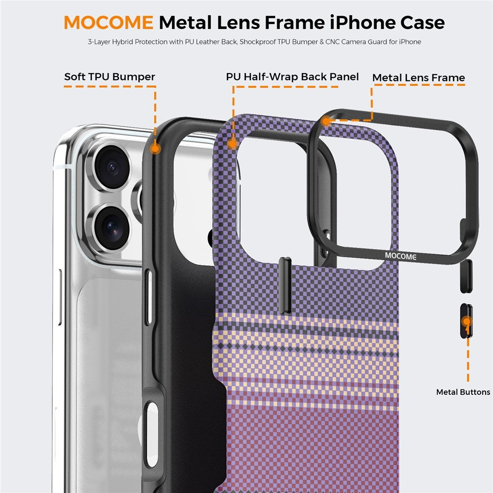 iPhone 18 Pro EIDERWOOD Deksel med Mønstret Kunstskinn Bakside – MagSafe Kompatibel - Lilla
