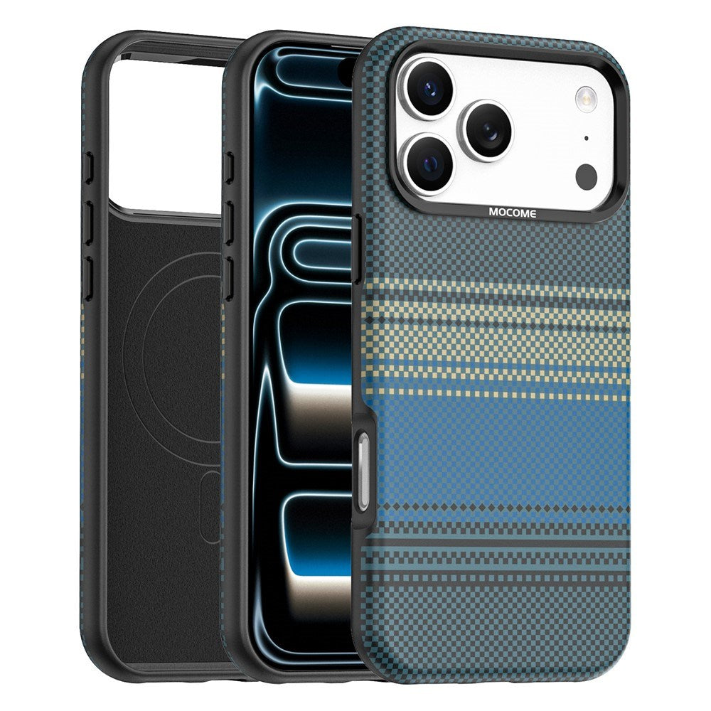 iPhone 18 Pro Max EIDERWOOD Deksel med Mønstret Kunstskinn Bakside – MagSafe Kompatibel - Blå