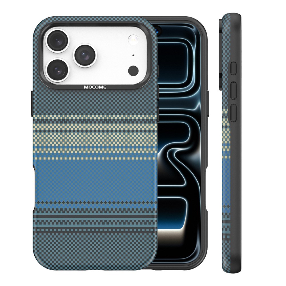 iPhone 18 Pro Max EIDERWOOD Deksel med Mønstret Kunstskinn Bakside – MagSafe Kompatibel - Blå