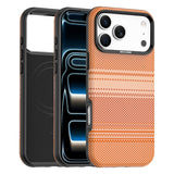 iPhone 18 Pro Max EIDERWOOD Deksel med Mønstret Kunstskinn Bakside – MagSafe Kompatibel - Oransje