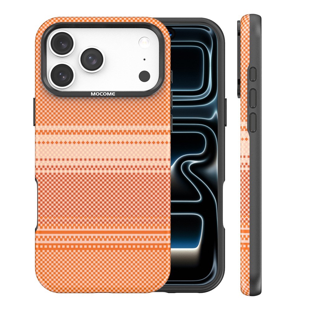 iPhone 18 Pro Max EIDERWOOD Deksel med Mønstret Kunstskinn Bakside – MagSafe Kompatibel - Oransje