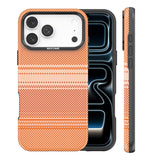 iPhone 18 Pro Max EIDERWOOD Deksel med Mønstret Kunstskinn Bakside – MagSafe Kompatibel - Oransje