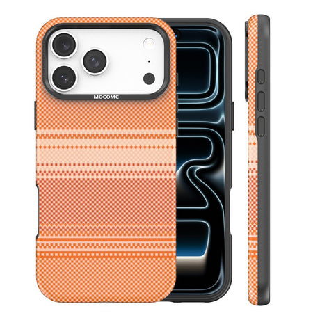 iPhone 18 Pro Max EIDERWOOD Deksel med Mønstret Kunstskinn Bakside – MagSafe Kompatibel - Oransje