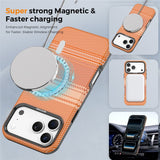 iPhone 18 Pro Max EIDERWOOD Deksel med Mønstret Kunstskinn Bakside – MagSafe Kompatibel - Oransje