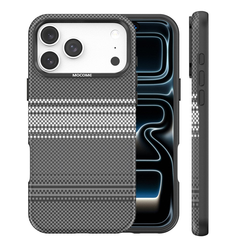 iPhone 18 Pro Max EIDERWOOD Deksel med Mønstret Kunstskinn Bakside – MagSafe Kompatibel - Grå