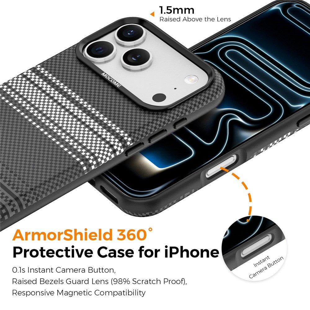 iPhone 18 Pro Max EIDERWOOD Deksel med Mønstret Kunstskinn Bakside – MagSafe Kompatibel - Grå