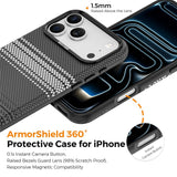 iPhone 18 Pro Max EIDERWOOD Deksel med Mønstret Kunstskinn Bakside – MagSafe Kompatibel - Grå