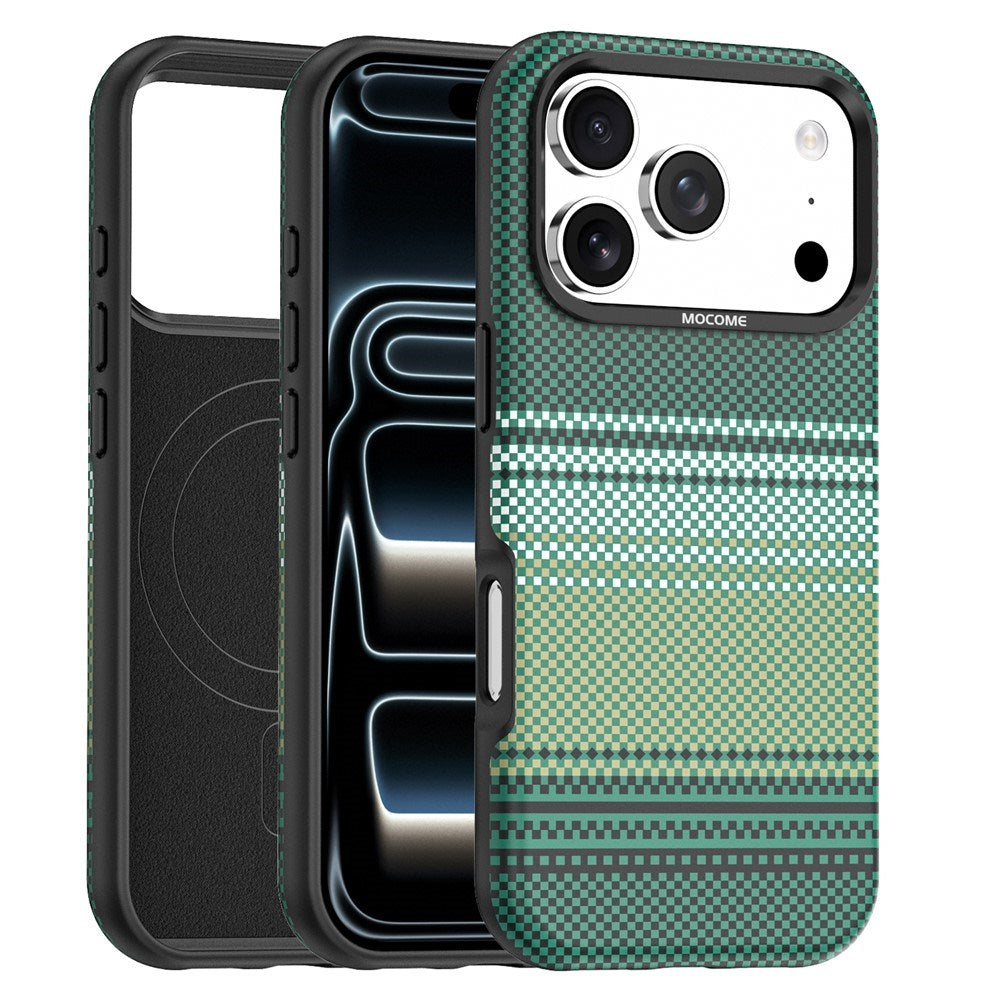 iPhone 18 Pro Max EIDERWOOD Deksel med Mønstret Kunstskinn Bakside – MagSafe Kompatibel - Grønn